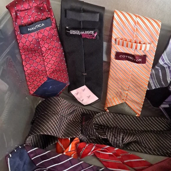 Lot Of Nautica Men's Ties in Purple, Orange, and Red - Picture 4 of 5